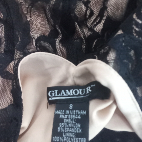 Glamour Black Lace Overlay Dress Y2 - Picture 4 of 5